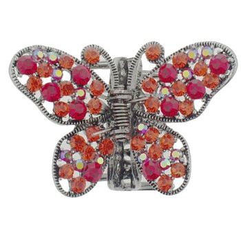 HB HairJewels - Kara Collection - Crystal Butterfly Claw - Orange (1)