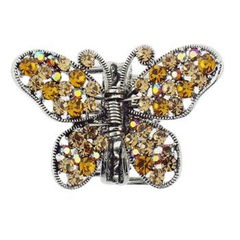 HB HairJewels - Kara Collection - Crystal Butterfly Claw - Light & Dark Amber (1)