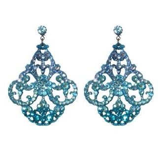 Tarina Tarantino - Series One - Swarovski Crystal Micro Pave Chandelier Earrings - Tahiti Blue