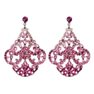 Tarina Tarantino - Series One - Swarovski Crystal Micro Pave Chandelier Earrings - Tarina Pink