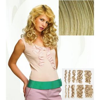 HAIRUWEAR - POP - 10 Piece Wavy Vibralite Synthetic Hair Extension - Golden Wheat R14/88H (1)