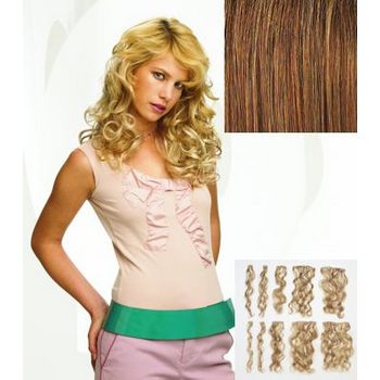 HAIRUWEAR - POP - 10 Piece Wavy Vibralite Synthetic Hair Extension - Glazed Cinnamon R3025S (1)