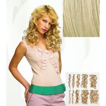 HAIRUWEAR - POP - 10 Piece Wavy Vibralite Synthetic Hair Extension - Swedish Blonde R22 (1)