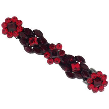 Karen Marie - Crystal Geo Daisy Barrette - Ruby Red (1)