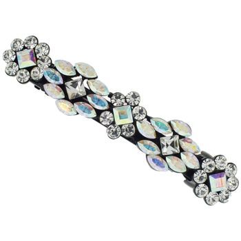Karen Marie - Crystal Geo Daisy Barrette - White (1)