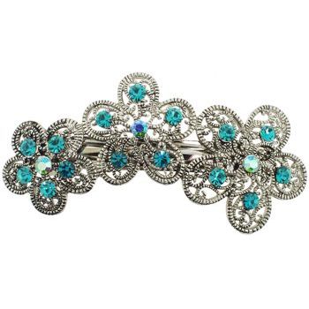 Karen Marie - Triple Daisy Crystal Clip - Aqua (1)