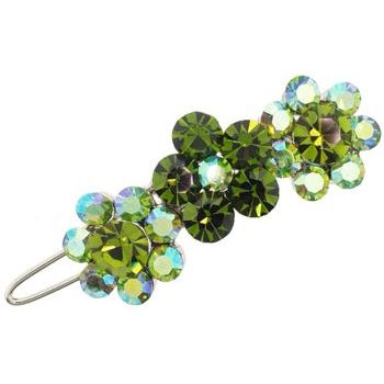 Karen Marie - Triple Daisy Crystal Clip - Moss (1)