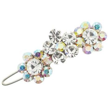 Karen Marie - Triple Daisy Crystal Clip - White (1)