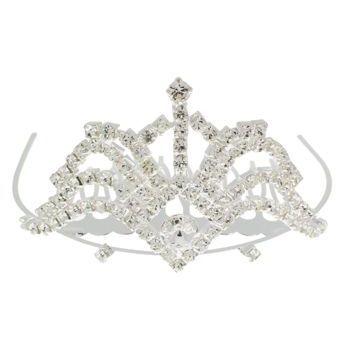 Karen Marie - Tiara Comb (1) - Sparkling Fountain Shaped Top w/Round Crystal Accent (1)
