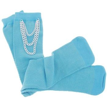 Steve Madden - Knee High Socks - Turquoise w/Danging Chains (Pair of 2)