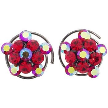 Karen Marie - Small Floating Flower Coils  - Ruby (set of 2)