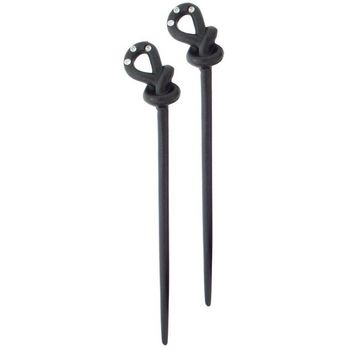 HB HairJewels - Hairsticks - Rhinestone Knot - Charcol Black (Set of 2 Hairsticks)