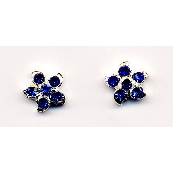 HB HairJewels - Austrian Crystal Flower Magnets - Sapphire Blue (set of 2)