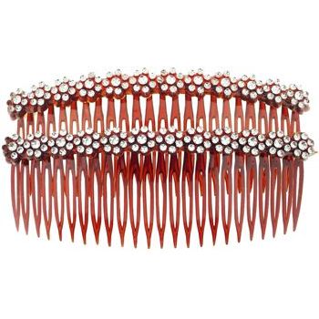HB HairJewels - Lucy Collection - Faux Crystal Daisy Encrusted Combs - Tort (2)