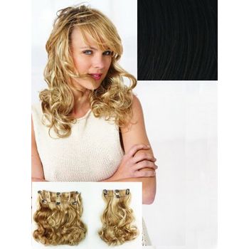 HAIRUWEAR - POP - 2 Piece Vibralite Synthetic Wavy Hair Extension - Midnight Brown R4 (1)
