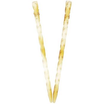 HB HairJewels - Lucy Collection - Two Tone Twisted Hairsticks w/Crystal Flowers - Amber (Set of 2)