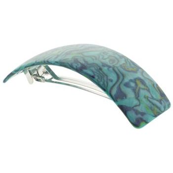 Camila - Large Rectangular Volume Barrette - Blue Marble