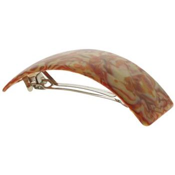 Camila - Large Rectangular Volume Barrette - Orange Marble