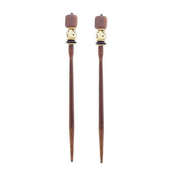 Mei Fa - Hairstyx - Venezuela - Long Brown Hairsticks - (Set of 2)