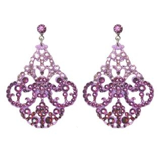 Tarina Tarantino - Series One - Swarovski Crystal Micro Pave Chandelier Earrings - Violet Storm