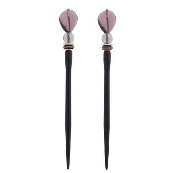 Mei Fa - Hairstyx - Violet Ice - Short Hairsticks - (Set of 2)