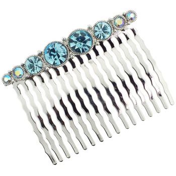 Karen Marie - Carat Crystal Comb - Aqua (1)