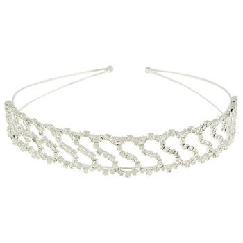 Karen Marie - Bridal Collection - Wavy Crystal Headband - White Diamond