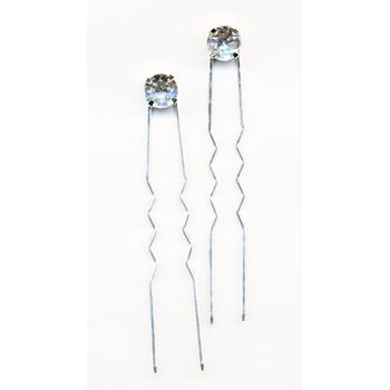 HB HairJewels - Crystal French Hairpins - White/Silver (Set of 2)