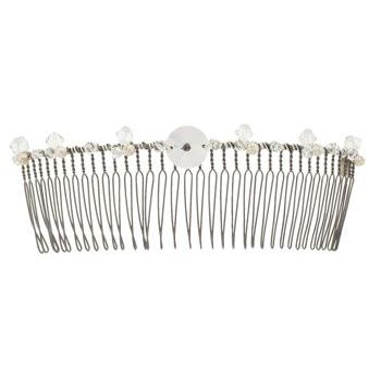 Colette Malouf - Mixed Pearl and Crystals Large Wire Comb - Pearl (1)