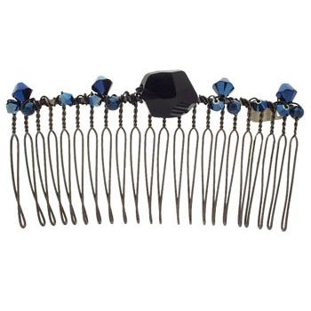 Colette Malouf - Mixed Crystals Medium Wire Comb - Blue (1)