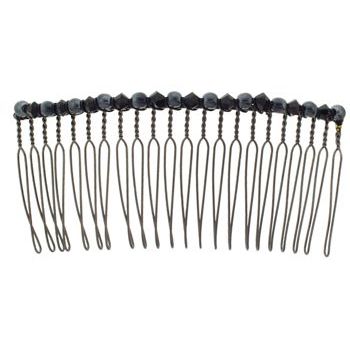 Colette Malouf - Pearl and Crystal Medium Wire Comb - Black (1)