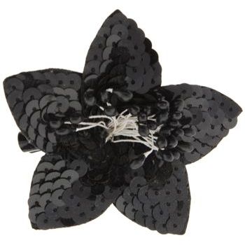 HB HairJewels - Sequined Flower Hair Clip - Black