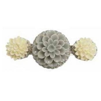 Tarina Tarantino - Fiore - Zucchero - Swarovski Crystal Blooming Chrysanthemum Barrette - Dove