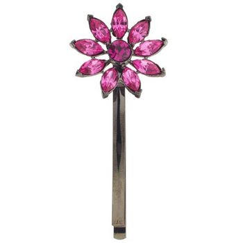 Alex and Ani - Vintage Inspired Flower Hair Pin w/ Nine Crystal Petals - Pink (1)