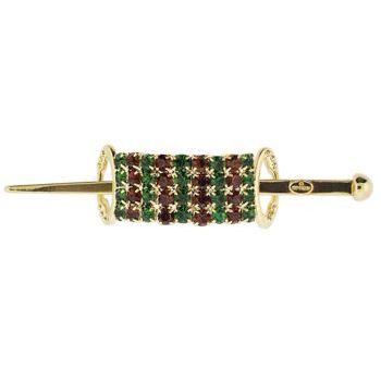 Alex and Ani - Hair Sweep - Small Gold Metal - Emerald & Amber Crystals (1)