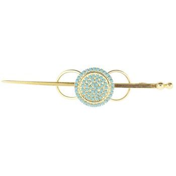 Alex and Ani - Hair Sweep - Turquoise w/Gold Metal Rings (1)