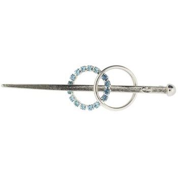 Alex and Ani - Hair Sweep - Aqua Swarovski Crystals & Silver Double Ring (1)