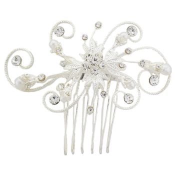 Betty Wales - Whimiscal Swirl Pearl & Crystal Petite Side Comb (1)