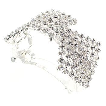 Bijoux Designs - Brilliant White Diamond & Square Shaped Pony Barrette (1)