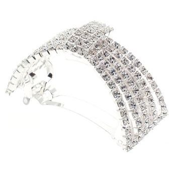 Bijoux Designs - Brilliant White Circular Buckle Pony Barrette (1)