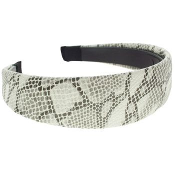 Dana Tag - Snakeskin Inspired Headband - Black & White