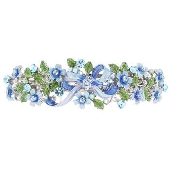 Karen Marie - Enamel Garden Bow Barrette - Blue