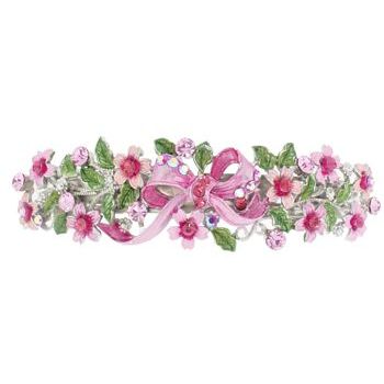 Karen Marie - Enamel Garden Bow Barrette - Pink