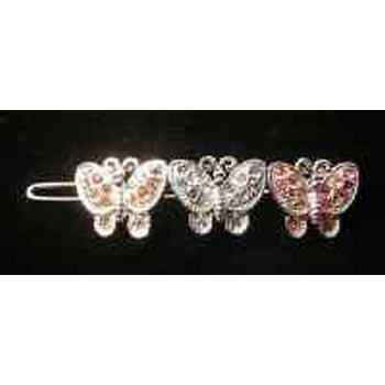 Trio of Jeweled Butterflies Barrette