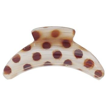 Camila - Large Spot Claw - White w/Brown