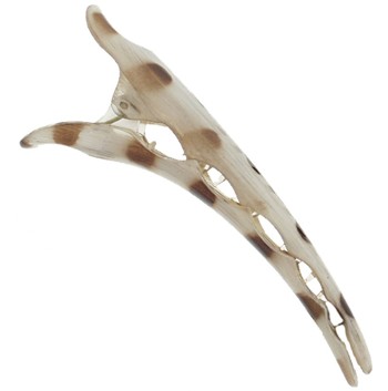 Camila - Banana Hair Clip - White w/Brown Spots (L)