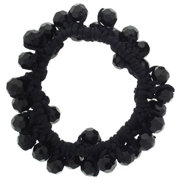 Camila - Beaded Scrunchie - Black