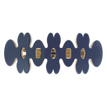 Camila - Three Flower Barrette - Blue-Beige