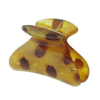 Camila - Small Hair Clip - Brown w/Spots