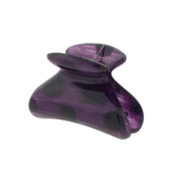 Camila - Small Hair Clip - Purple w/Spots